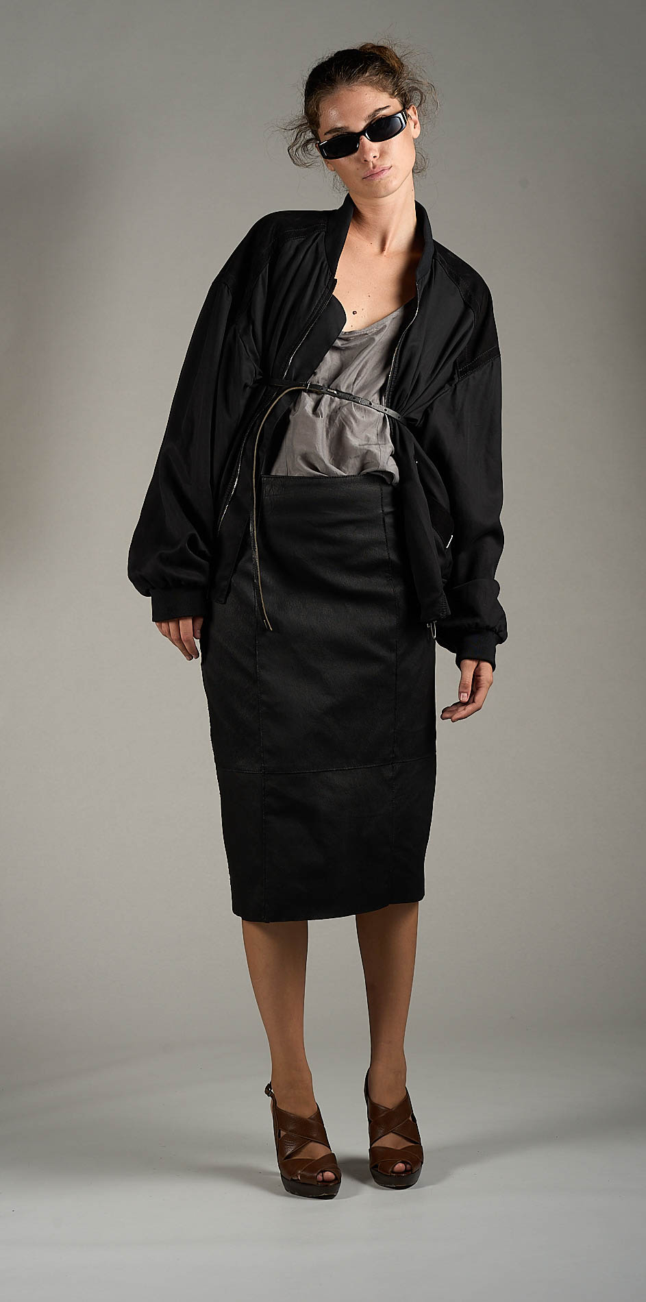 DANIELE BASTA LEATHER AND SILVER JACKET